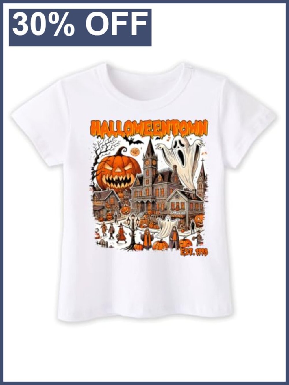 Kids Halloween Shirt Pumpkin Ghost Dinosaur Toddler Short Sleeve